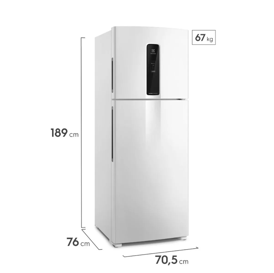 Refrigerador Electrolux 480L IT70 Duplex Efficient AutoSense SmartBivolt Branco Bivolt
