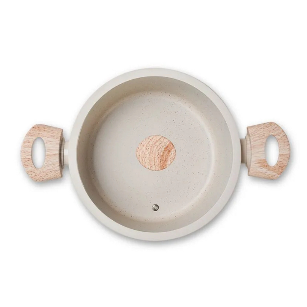 Jogo de Panelas Ceramic Life Brinox 6 Peças Indução Sirius Vanilla