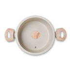 Jogo de Panelas Ceramic Life Brinox 6 Peças Indução Sirius Vanilla