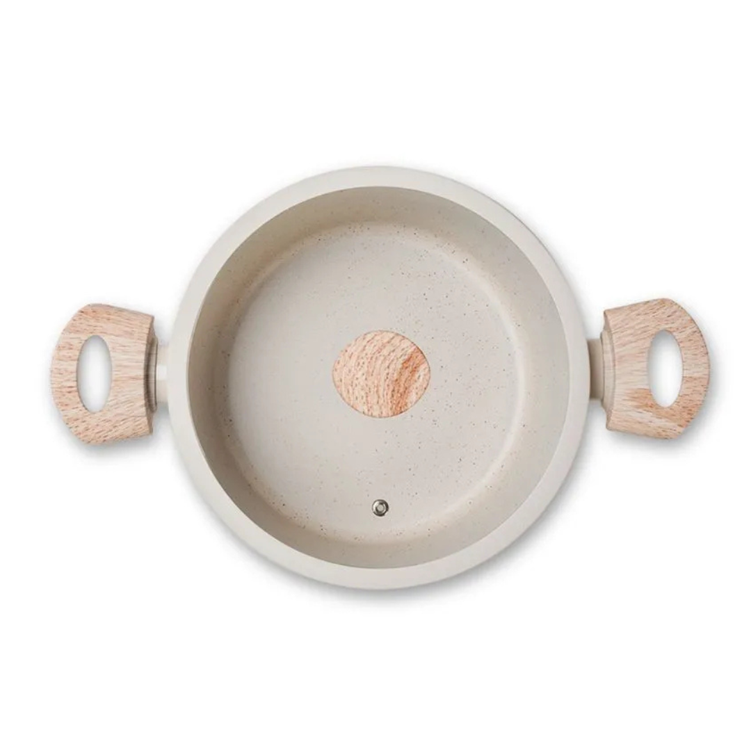 Jogo de Panelas Ceramic Life Brinox 6 Peças Indução Sirius Vanilla