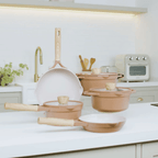 Jogo de Panelas Ceramic Life Brinox 5 Peças Indução Duna Terracota