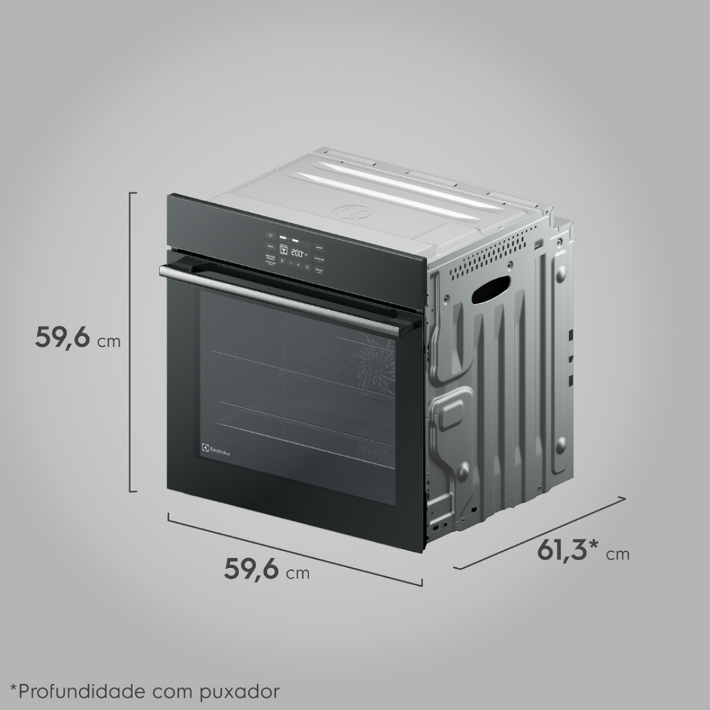 Forno de Embutir Elétrico Electrolux 80L OE8EA Experience Air Fryer Preto 220V