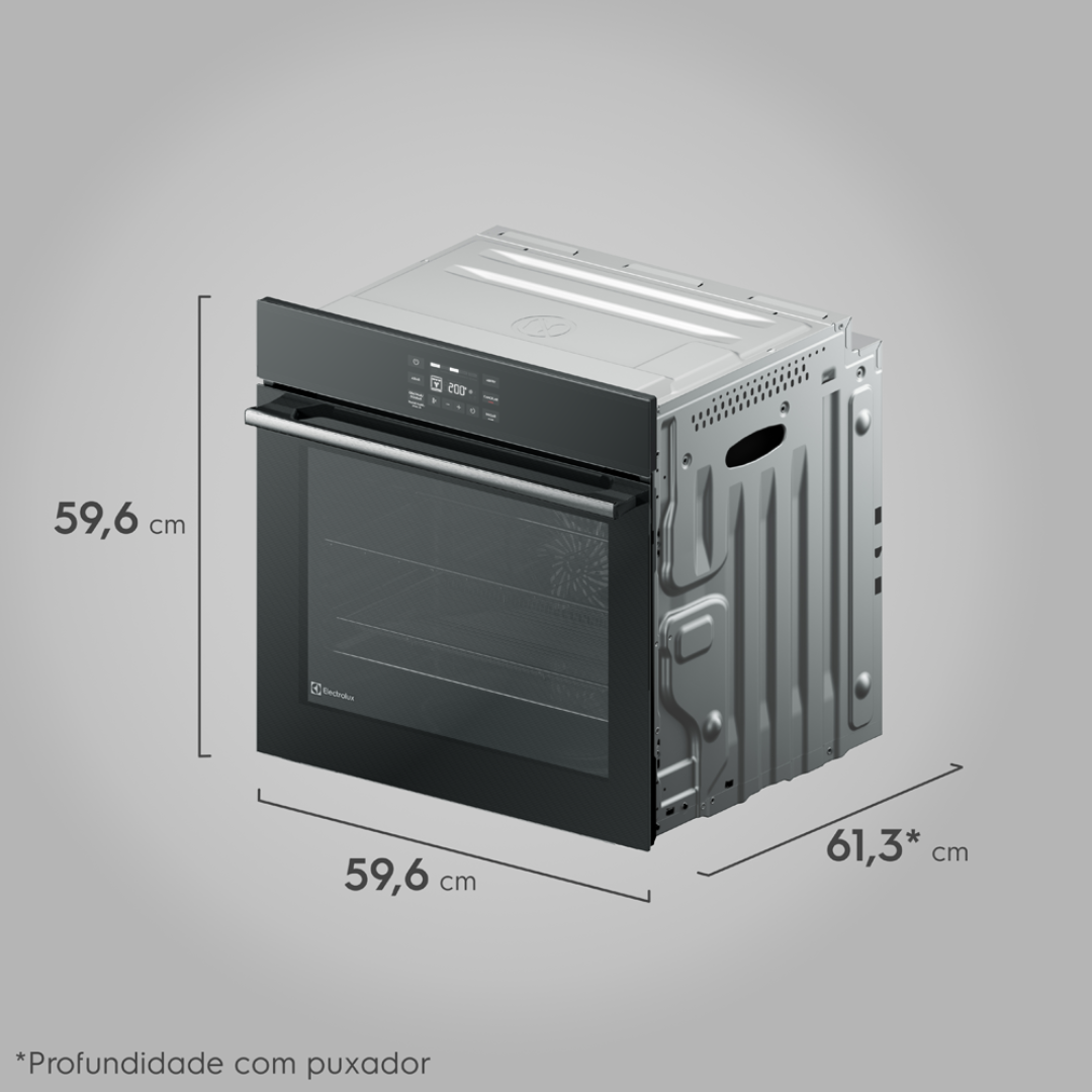 Forno de Embutir Elétrico Electrolux 80L OE8EA Experience Air Fryer Preto 220V