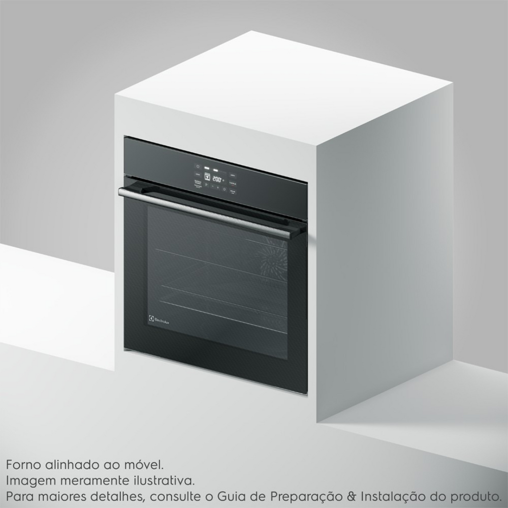 Forno de Embutir Elétrico Electrolux 80L OE8EA Experience Air Fryer Preto 220V