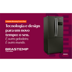 Refrigerador Brastemp 554L BRO85AE 3 Portas French Door Inverter Black Inox 220V