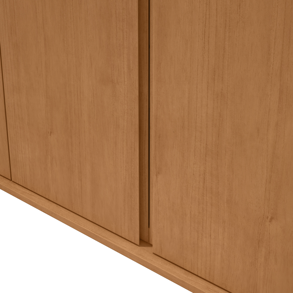 Roupeiro Loop Lopas 270cm 100% MDF 6 Portas  Amêndoa Clean