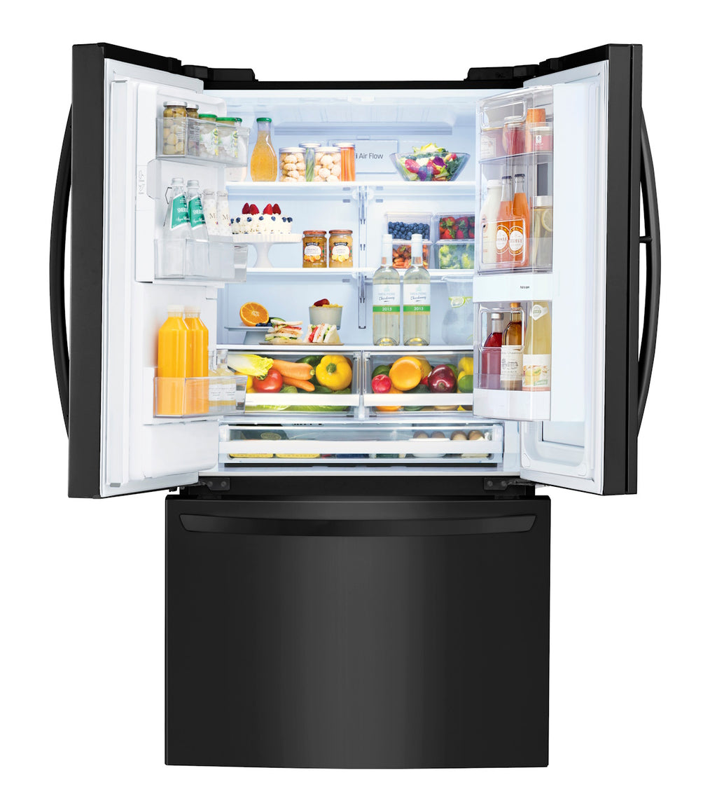 Refrigerador LG 660L 3 Portas French Door Inverse InstaView Inverter Água e Gelo na Porta Inox Black 220V