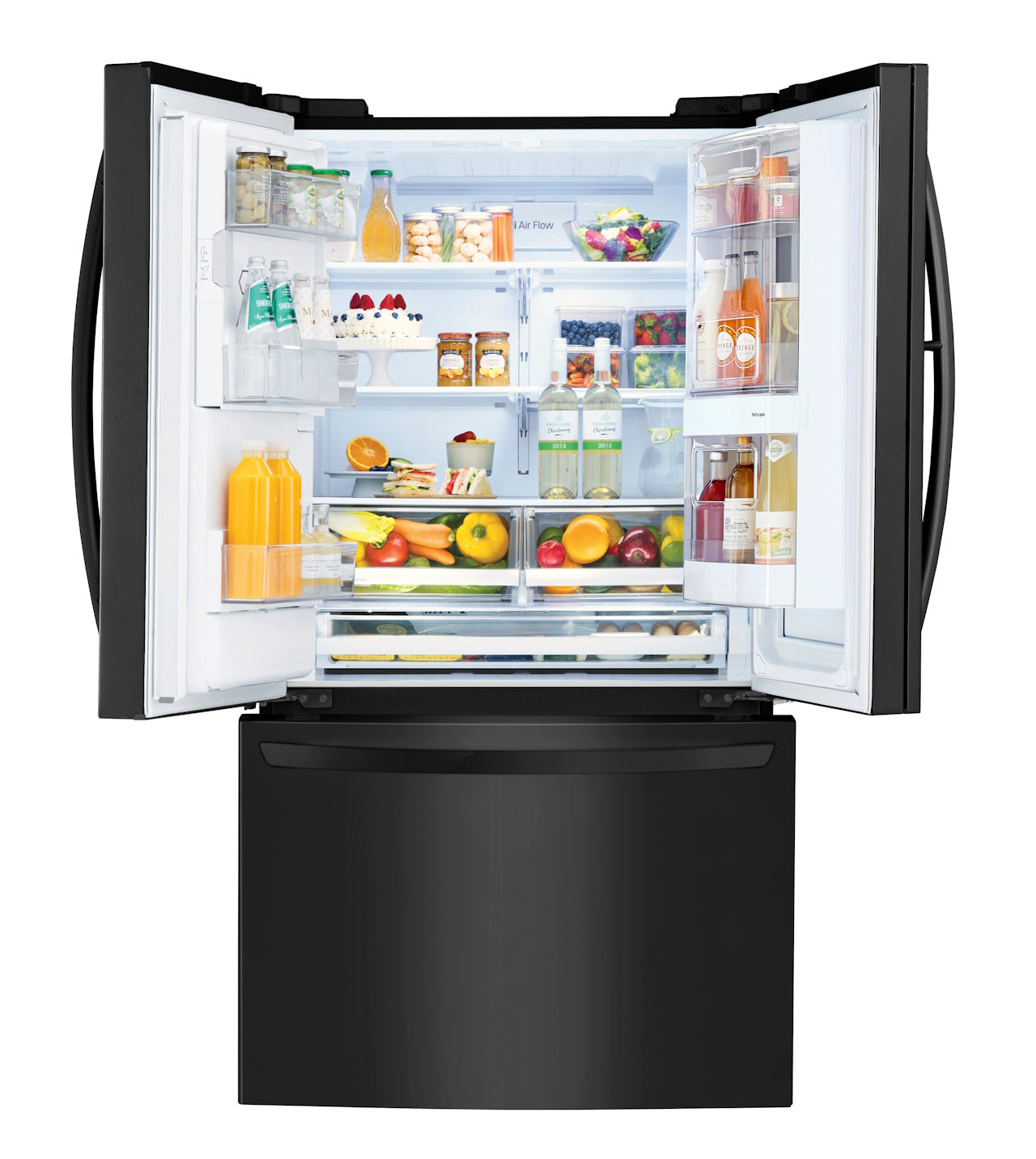 Refrigerador LG 660L 3 Portas French Door Inverse InstaView Inverter Água e Gelo na Porta Inox Black 220V