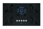 Cooktop à Gás Fischer 5 Bocas Infinity 26298-57077 Tripla Chama Grades em Ferro Fundido Vidro Preto Bivolt