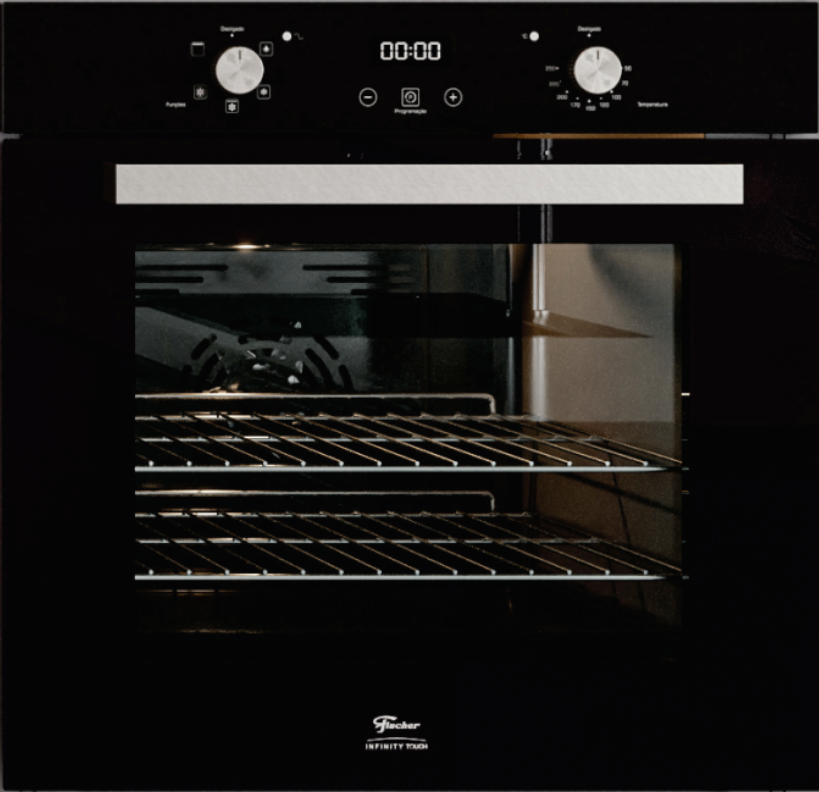 Forno de Embutir Elétrico Fischer 82L Infinity Touch com Convecção 28607-65779 Preto 220V