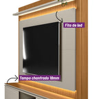 Home Guararapes Linea para TV 75'' com Led Nature e Off White