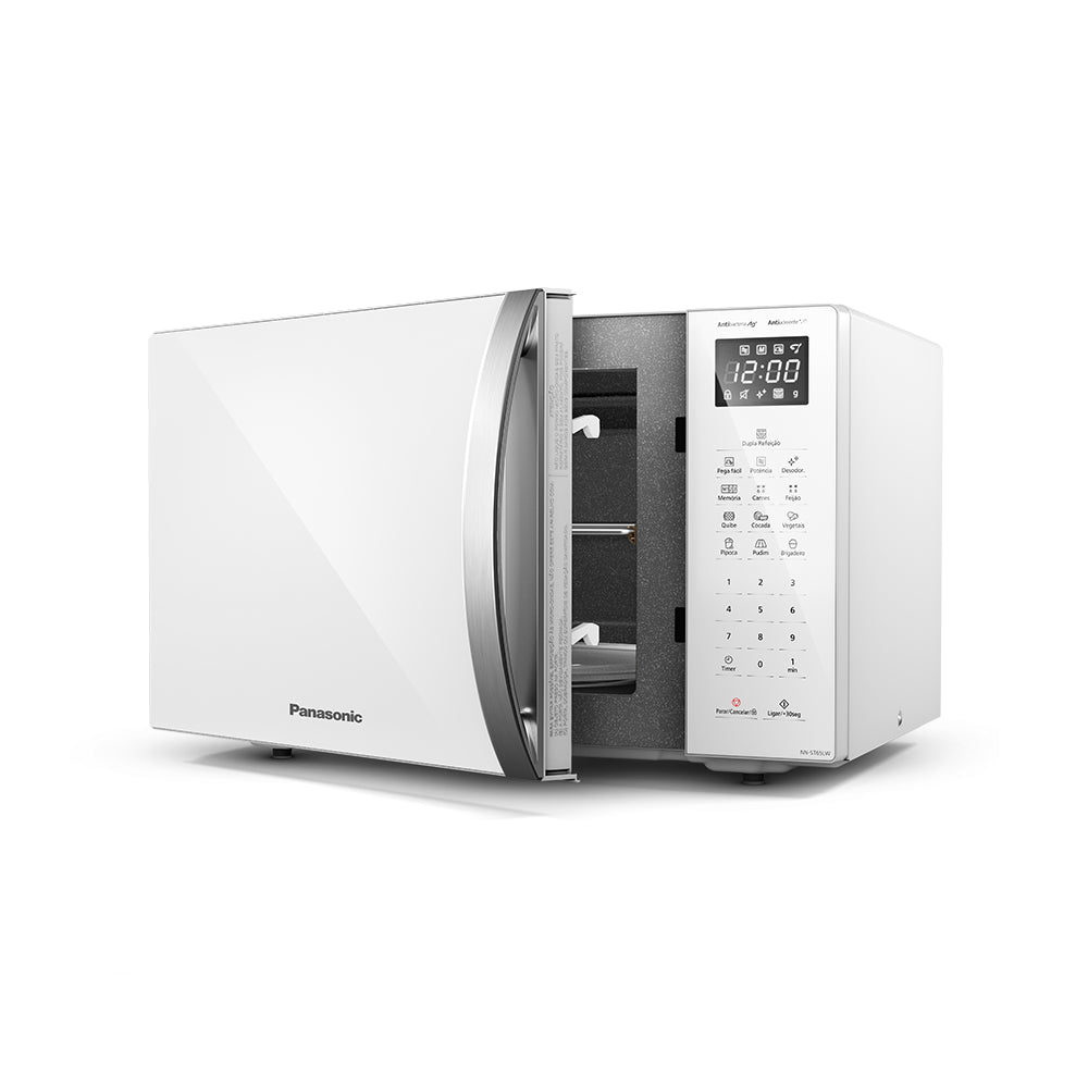 Micro-ondas Panasonic 34L Antiaderente Função Pega Fácil Branco 220V
