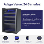 Adega Venax 24 Garrafas Piubella  Porta Invertida 19928 Preto 220V