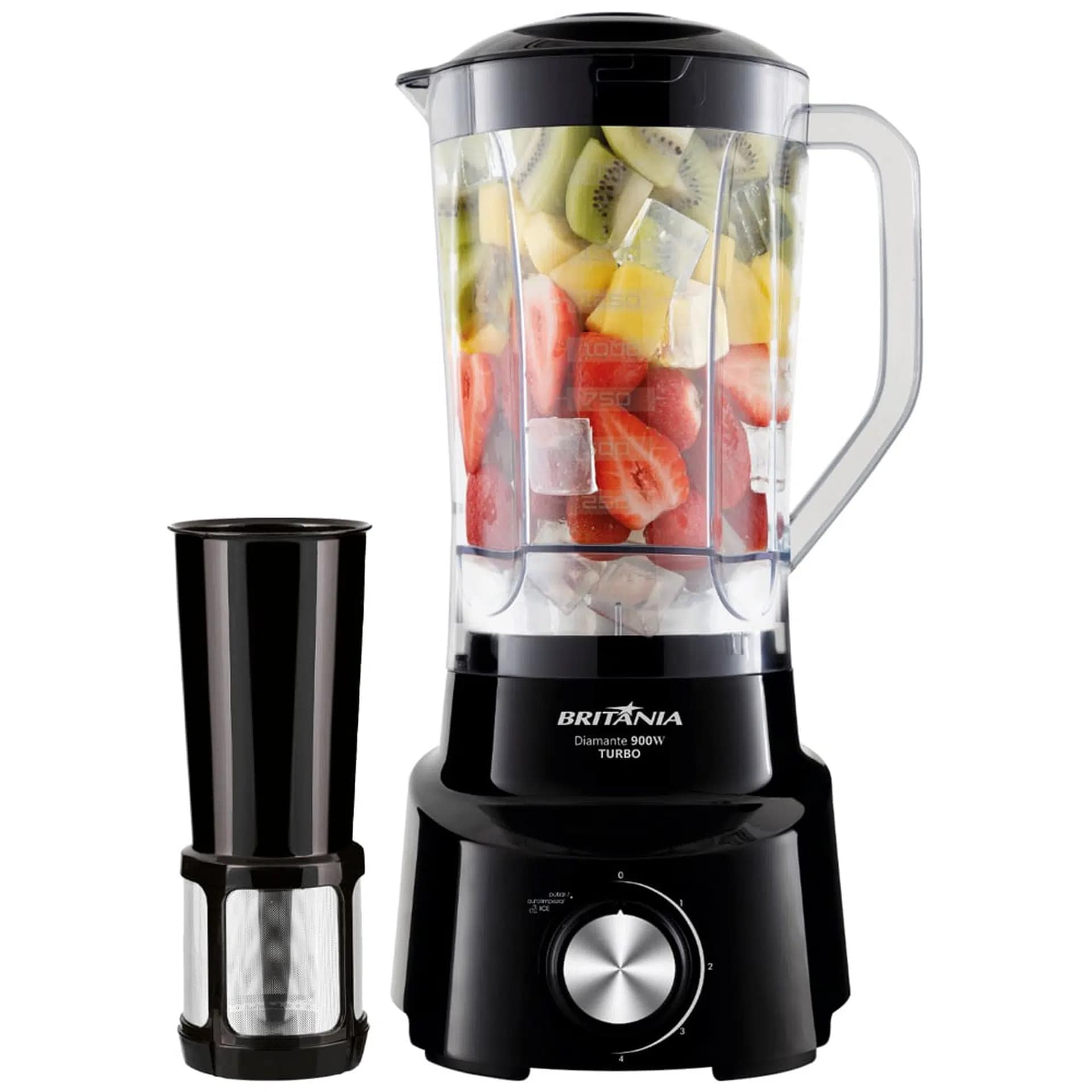 Liquidificador Britânia 2,6L Diamante 800 com Filtro 1050W Preto 220V