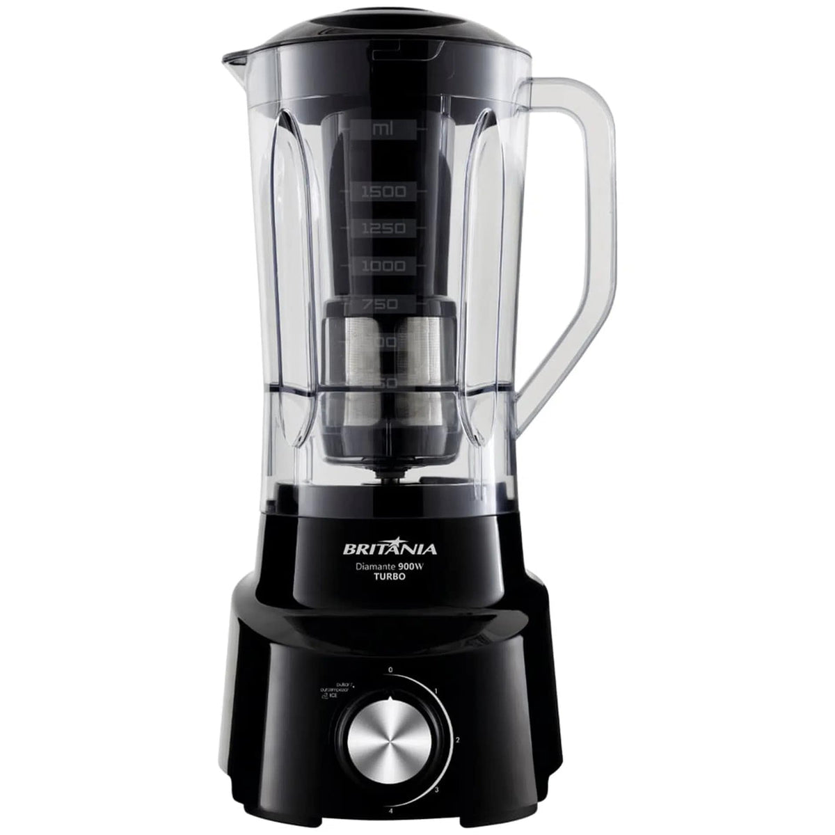 Liquidificador Britânia 2,6L Diamante 800 com Filtro 1050W Preto 220V