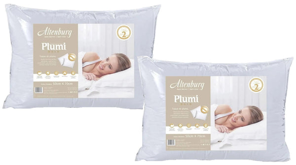 Kit com 2 Altenburg Travesseiros Plumi Gold 50x70cm Branco