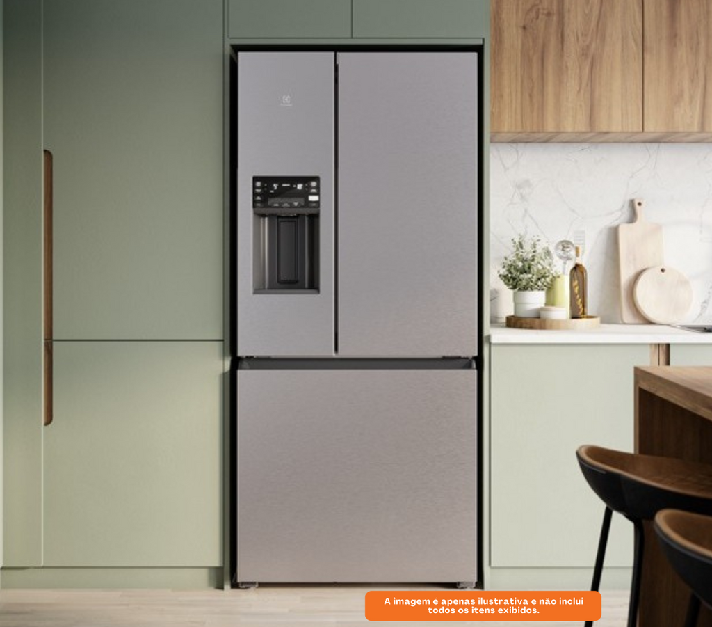 Refrigerador Electrolux 585L IM8IS Multidoor Inverter Água e Gelo na porta Inox Look 220V