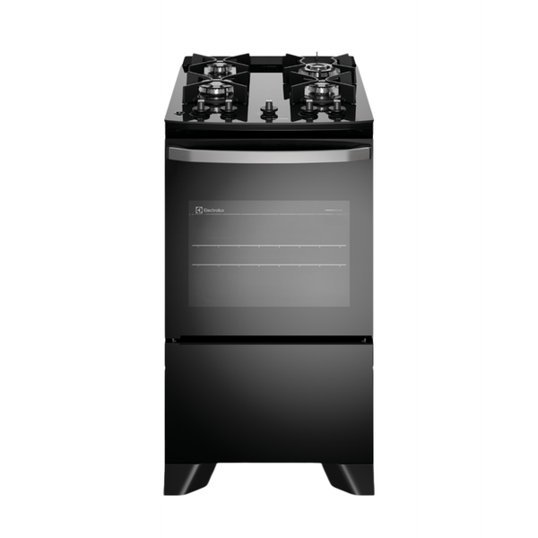 Fogão 4 Bocas Electrolux Efficient FE4GB Piso Mesa Vidro Tripla Chama PerfectCook Preto Bivolt