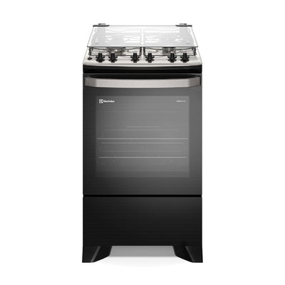 Fogão 4 Bocas Electrolux Experience FE4TP com Mesa Inox Timer e VaporBake Preto Bivolt