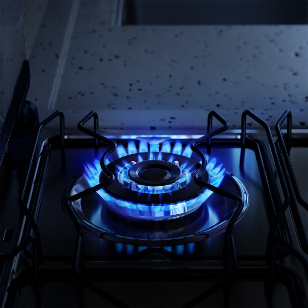 Fogão 4 Bocas Electrolux Experience FE4TP com Mesa Inox Timer e VaporBake Preto Bivolt