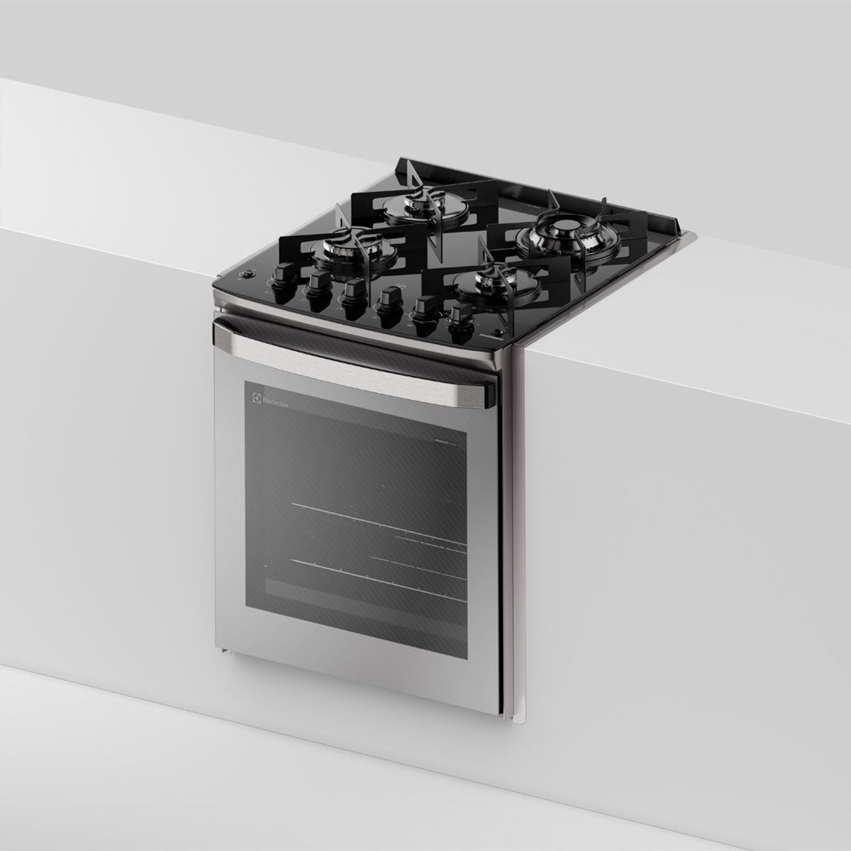 Fogão de Embutir 4 Bocas Electrolux Cinza Experience FE4EC com Mesa de Vidro, PerfectCook360 e VaporBake 220V