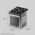 Fogão de Embutir 4 Bocas Electrolux Cinza Experience FE4EC com Mesa de Vidro, PerfectCook360 e VaporBake 220V