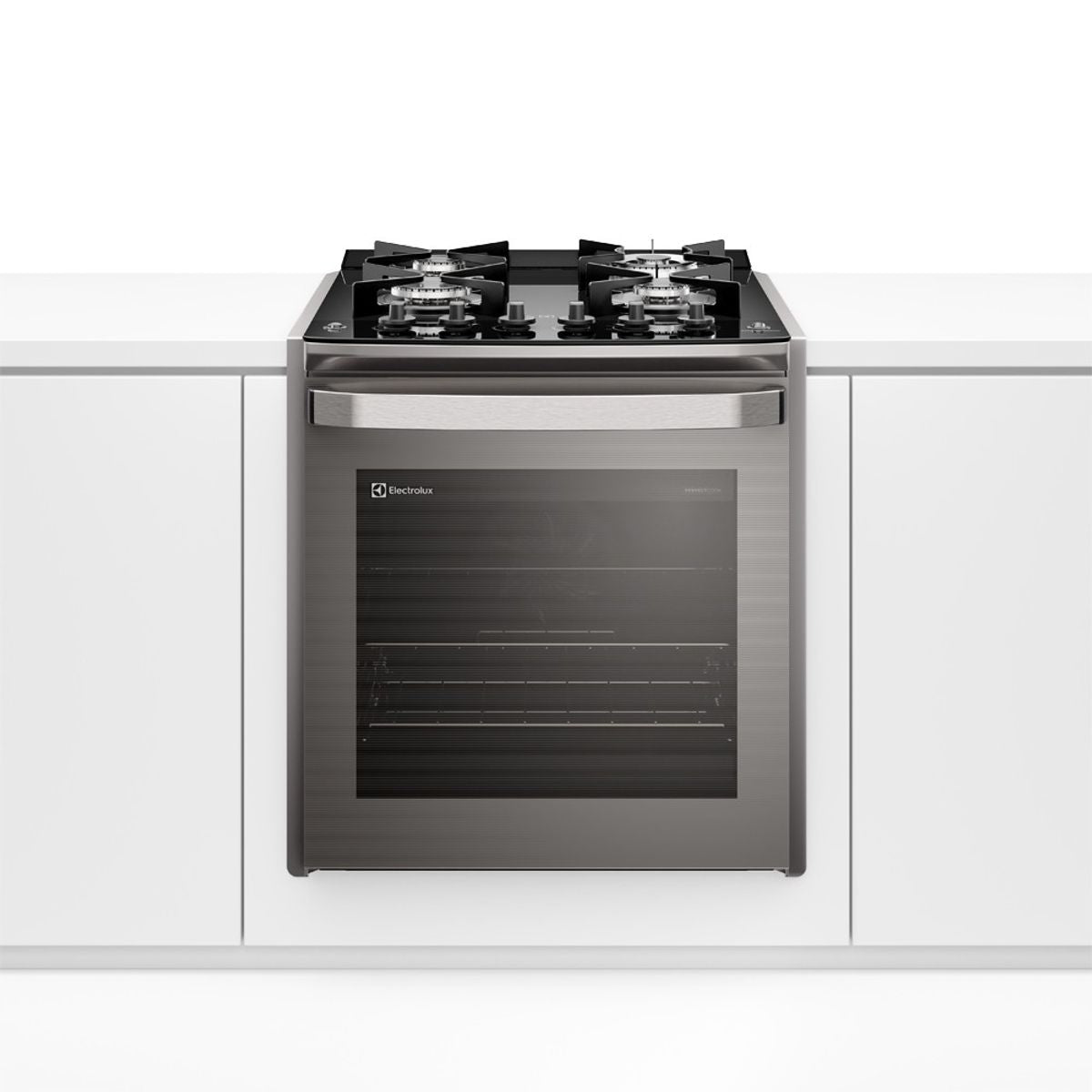 Fogão de Embutir 4 Bocas Electrolux Cinza Experience FE4EC com Mesa de Vidro, PerfectCook360 e VaporBake 220V