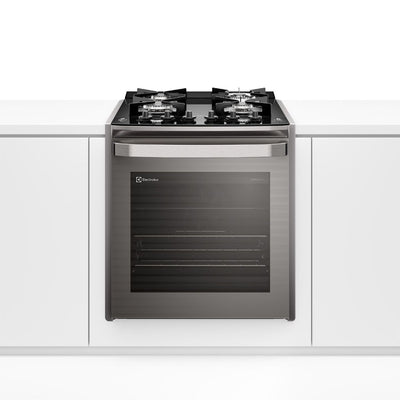 Fogão de Embutir 4 Bocas Electrolux Cinza Experience FE4EC com Mesa de Vidro, PerfectCook360 e VaporBake 220V