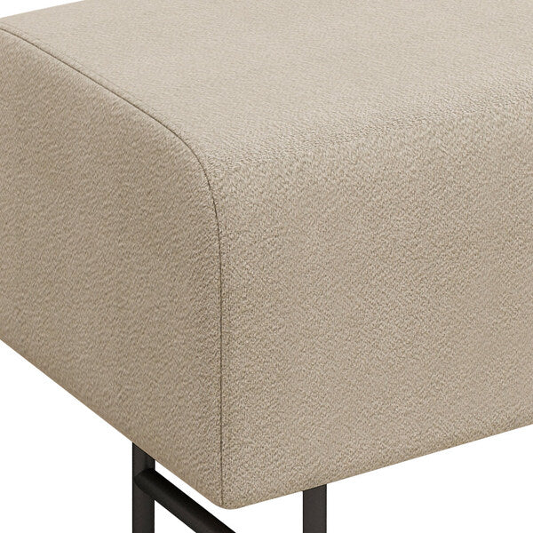 Puff Recamier Dubai Perfan 160cm Pé de Ferro Linho Bege