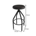 Banqueta Industrial Solaris Kappesberg Giratória Preto Courino Preto