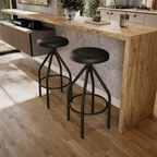Banqueta Industrial Solaris Kappesberg Giratória Preto Courino Preto