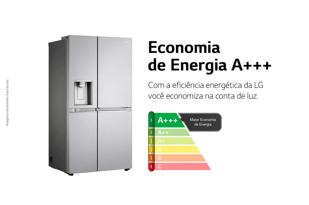 Refrigerador LG 611L Side By Side UVnano ThinQ AI Inverter Aço Escovado 220V