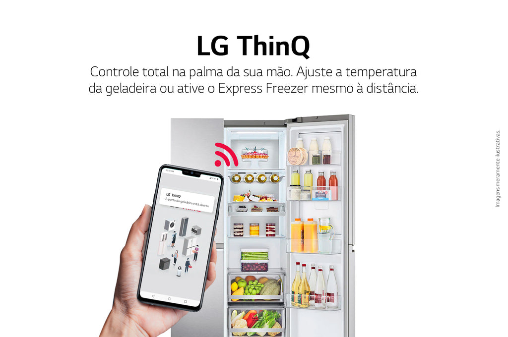 Refrigerador LG 611L Side By Side UVnano ThinQ AI Inverter Aço Escovado 220V