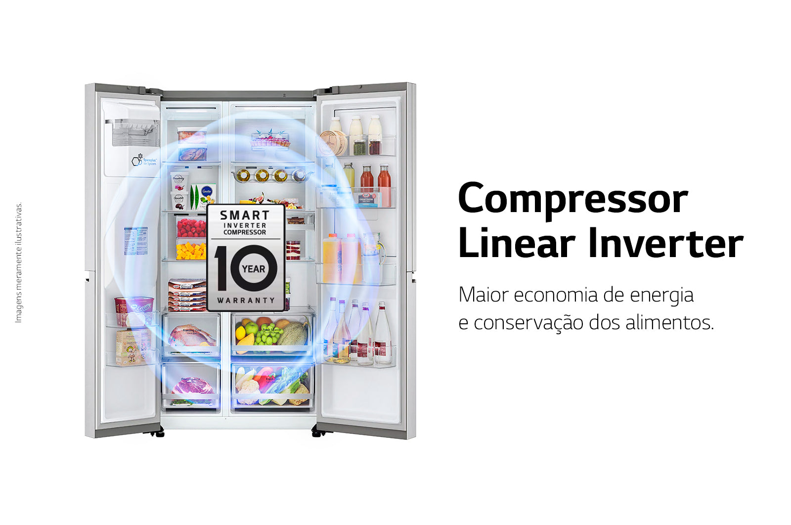 Refrigerador LG 611L Side By Side UVnano ThinQ AI Inverter Aço Escovado 220V