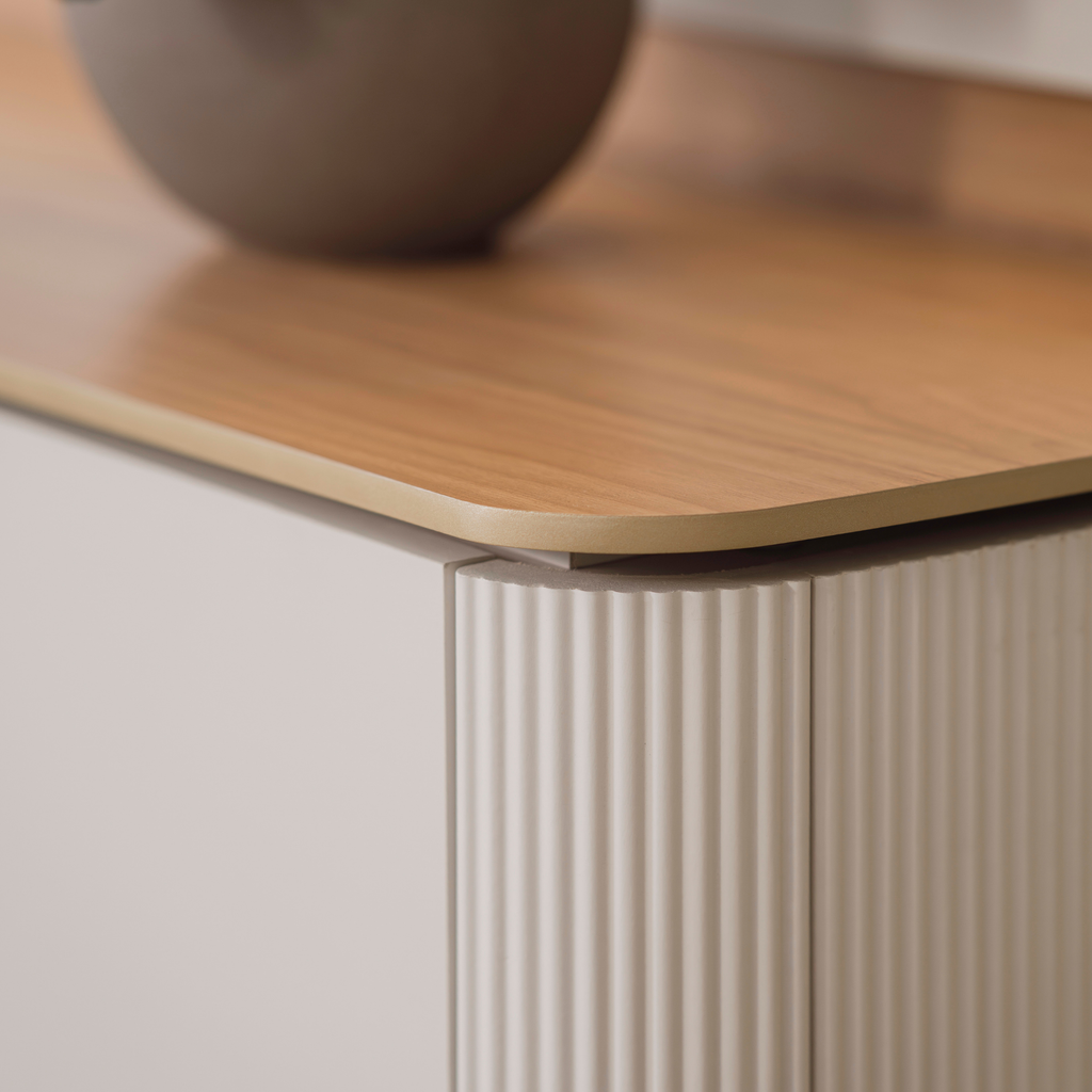Home Painel Suspenso Ferrara Linea 180cm com Led Canela e Off White