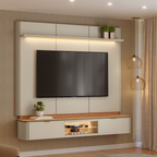 Home Painel Suspenso Ferrara Linea 180cm com Led Canela e Off White