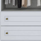Roupeiro Americano Henn 159cm 4 Portas 4 Gavetas Branco