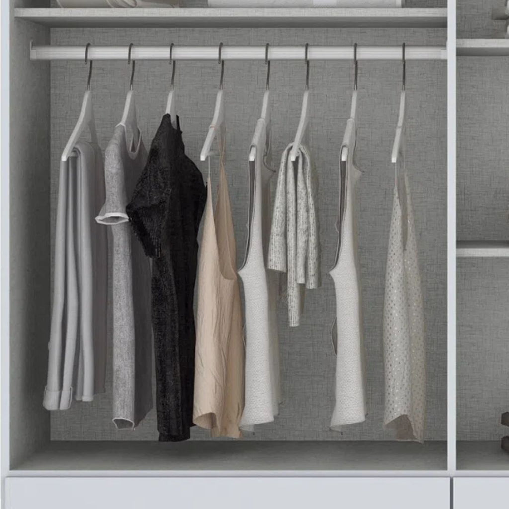 Roupeiro Americano Henn 159cm 4 Portas 4 Gavetas Branco