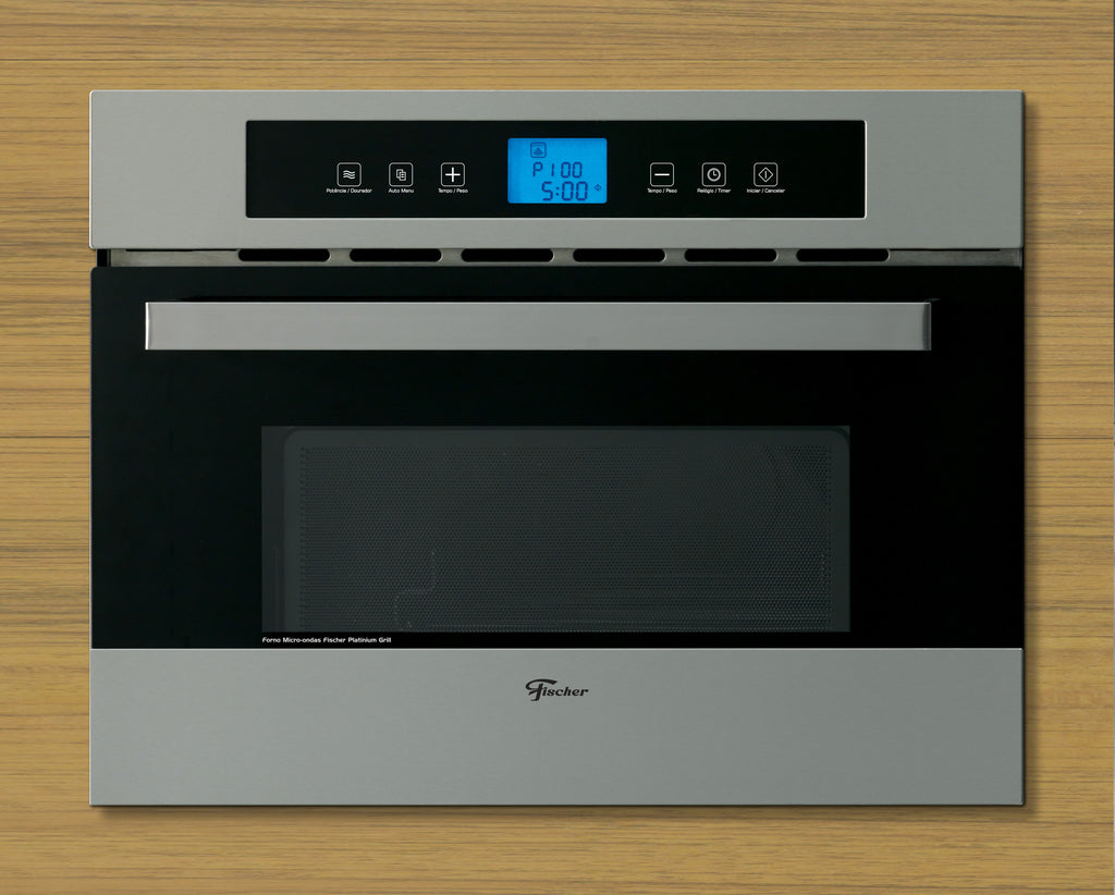 Micro-ondas de Embutir Fischer 35L Platinium com Grill Inox/Preto 220V