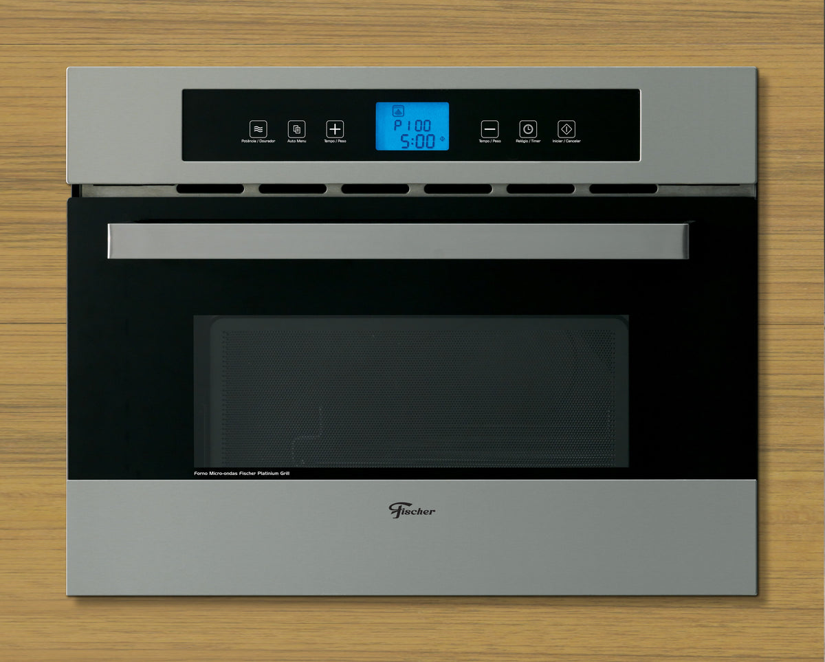 Micro-ondas de Embutir Fischer 35L Platinium com Grill Inox/Preto 220V
