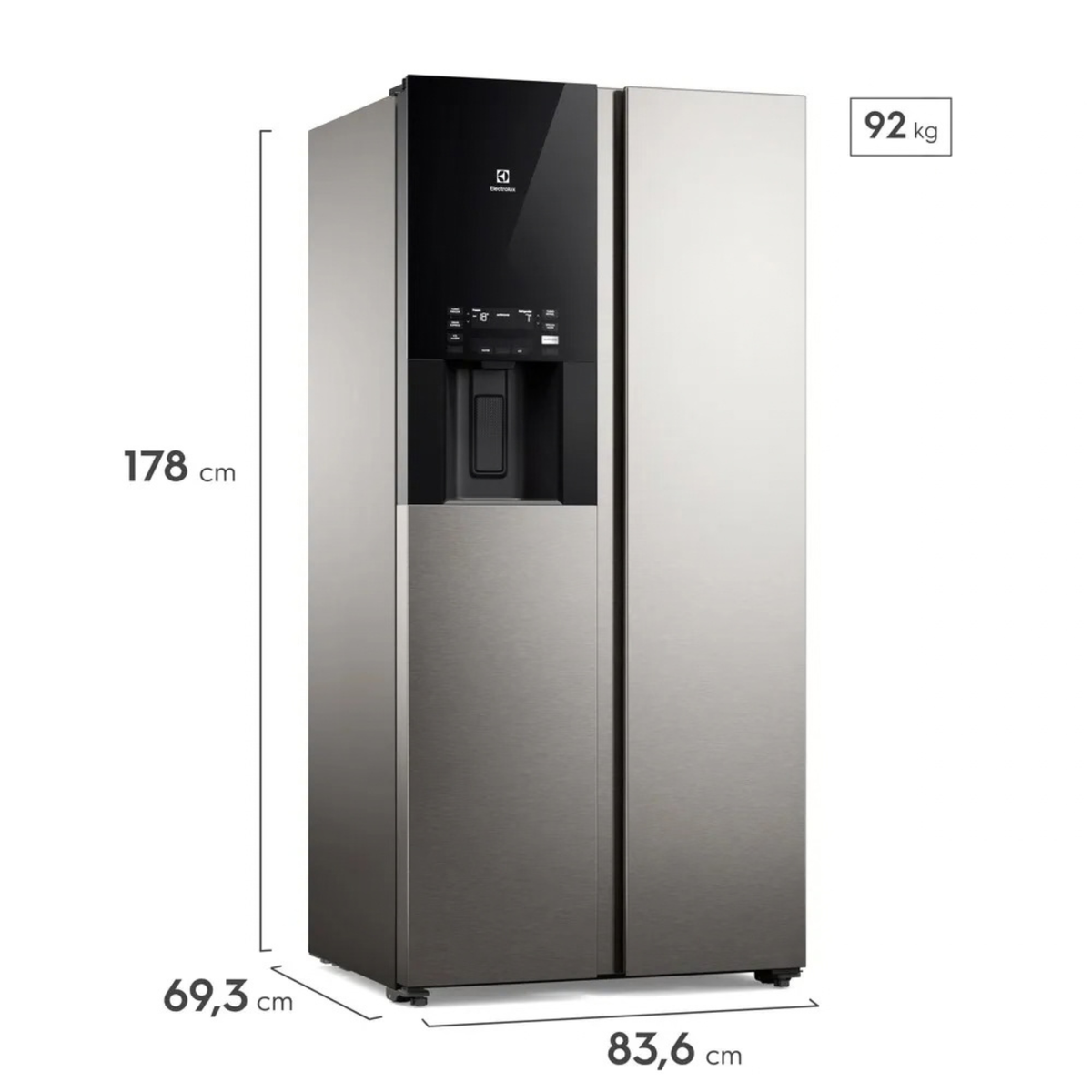 Refrigerador Electrolux 481L Side by Side AutoSense Inverter Inox