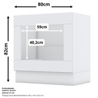 Balcão Nicho de Cozinha Americana Henn 100% MDF 80cm Branco HP