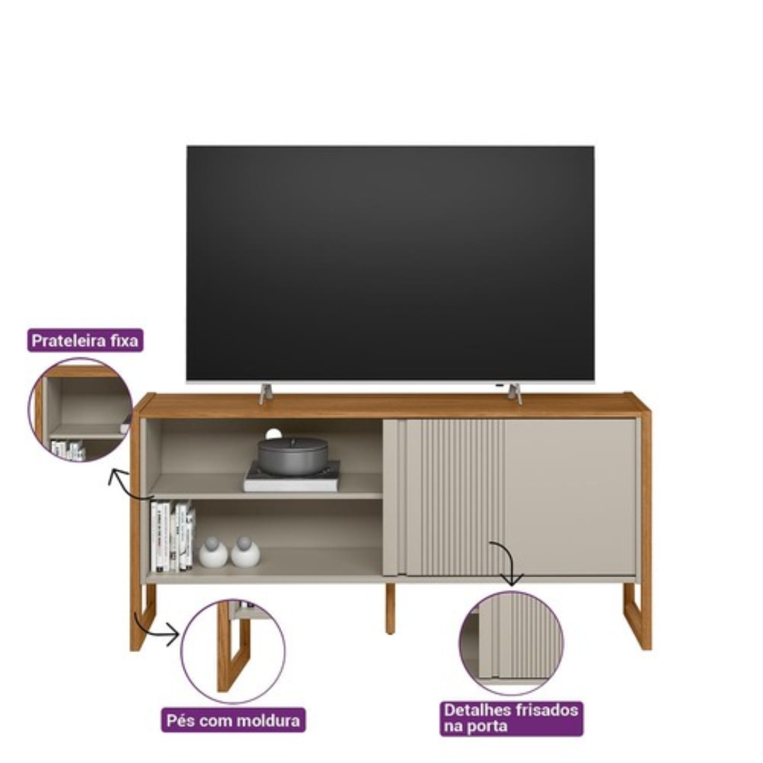 Rack Gold Linea 141cm Nature e Off White