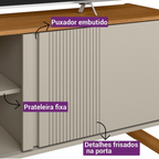 Rack Gold Linea 141cm Nature e Off White