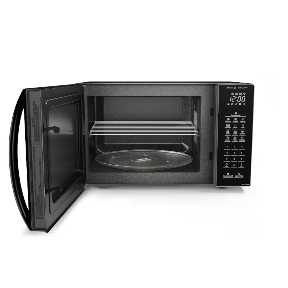 Micro-ondas Panasonic 34L Dupla Refeição Antiaderente Preto 220V