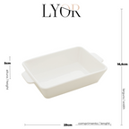 Refratário de Porcelana Coliseu com Alça 29cm Branco