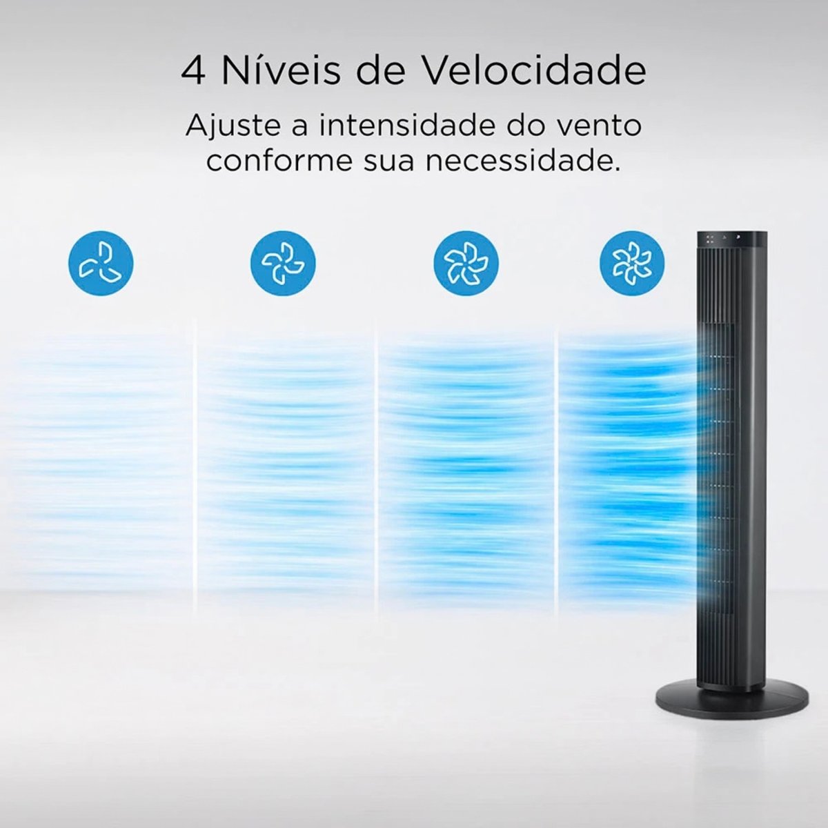 Ventilador de Torre Digital Midea VTDP1 Preto 220V