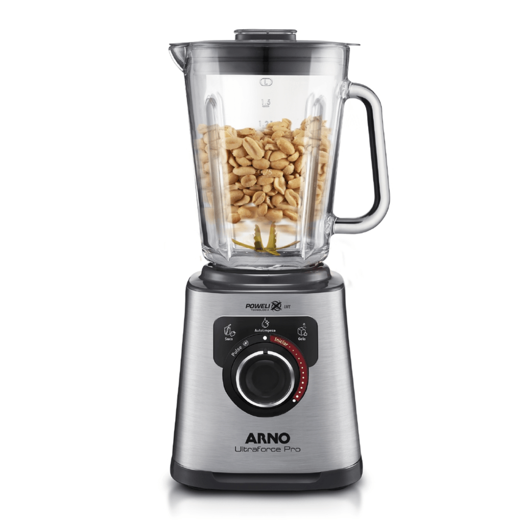 Liquidificador Arno 2L Ultraforce Pro LN93 Jarra em Vidro 1100W Inox 220V