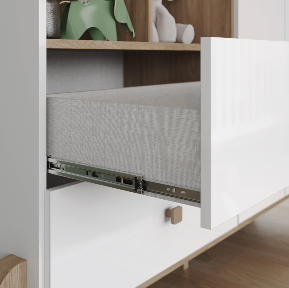 Roupeiro Ternura Henn 142cm 4 Portas 2 Gavetas Branco e Jequitibá