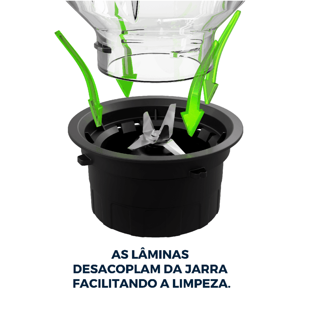 Liquidificador Britania 2,3L BLQ14A Jarra em Vidro 1400W Inox 220V